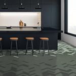  Interior Pictures of Grey, Blue / green Herringbone small 330 from the Moduleo Moods collection | Moduleo